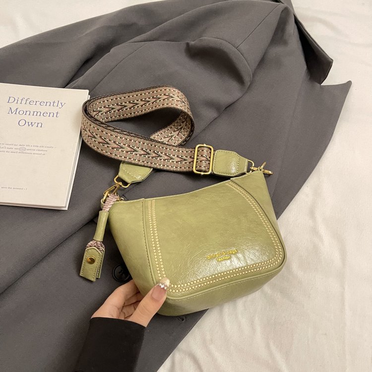 PU Small Square Bag with Zipper and Stitching - One Size - Image 2