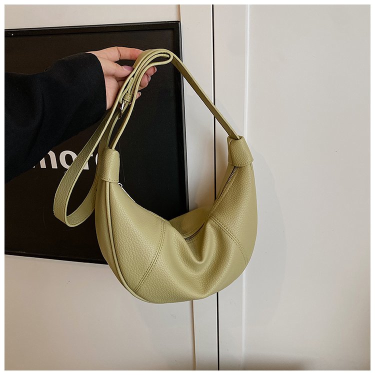 PU Dumpling Bag Women's Shoulder Crossbody Handbag with Zipper - Image 3