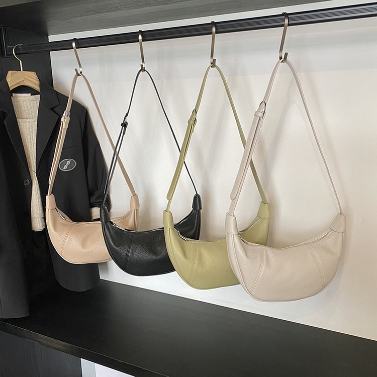 PU Dumpling Bag Women's Shoulder Crossbody Handbag with Zipper - Image 4