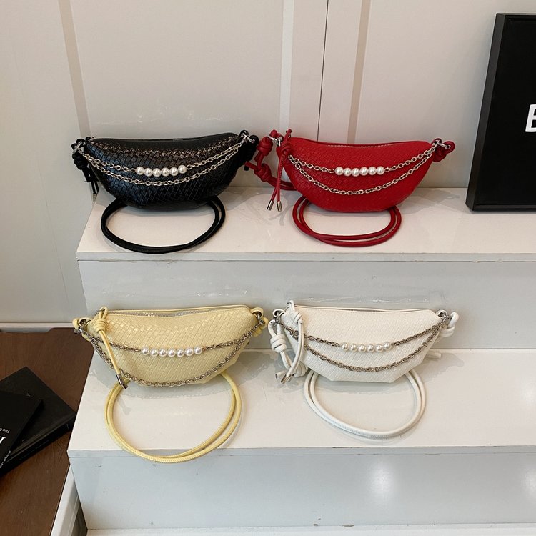 Fresh Woven PU Shoulder Crossbody Handbag for Women 2026 Summer