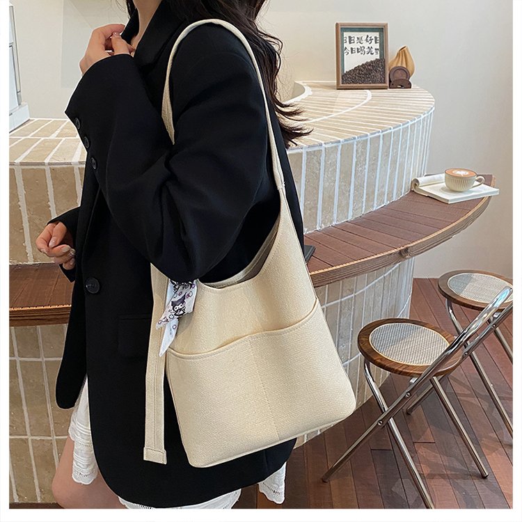 PU Magnetic Closure Patchwork Shoulder Underarm Crossbody Bag 2026 Summer One Size - Image 3